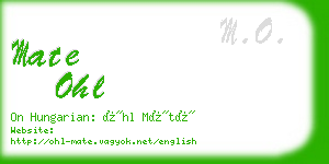 mate ohl business card